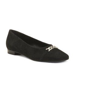 TROTTERS Black Suede Harmony Comfort Flats